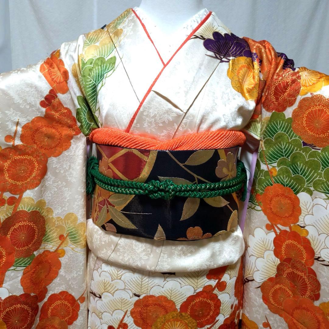 正絹振袖　袋帯　長襦袢　小物セット　 18ー9