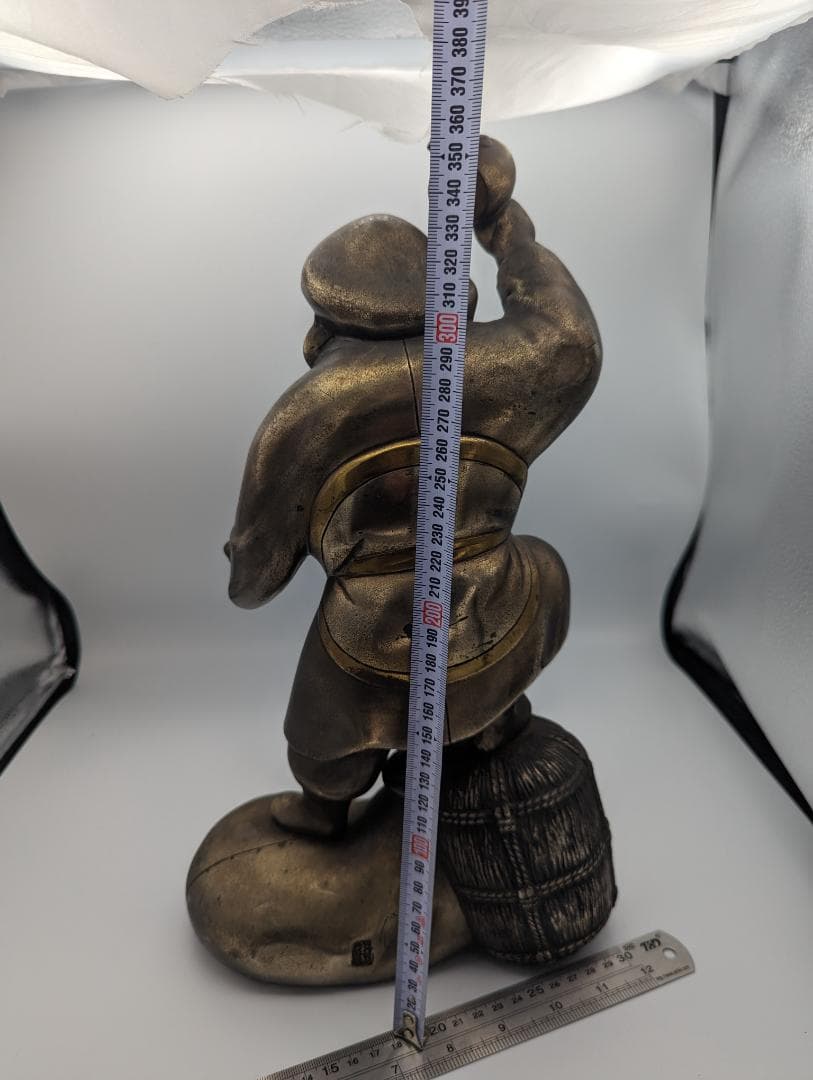 12号 千両大黒　38cm　越井栄山　作　銅製　高岡銅器　骨董品　美術品　大黒天