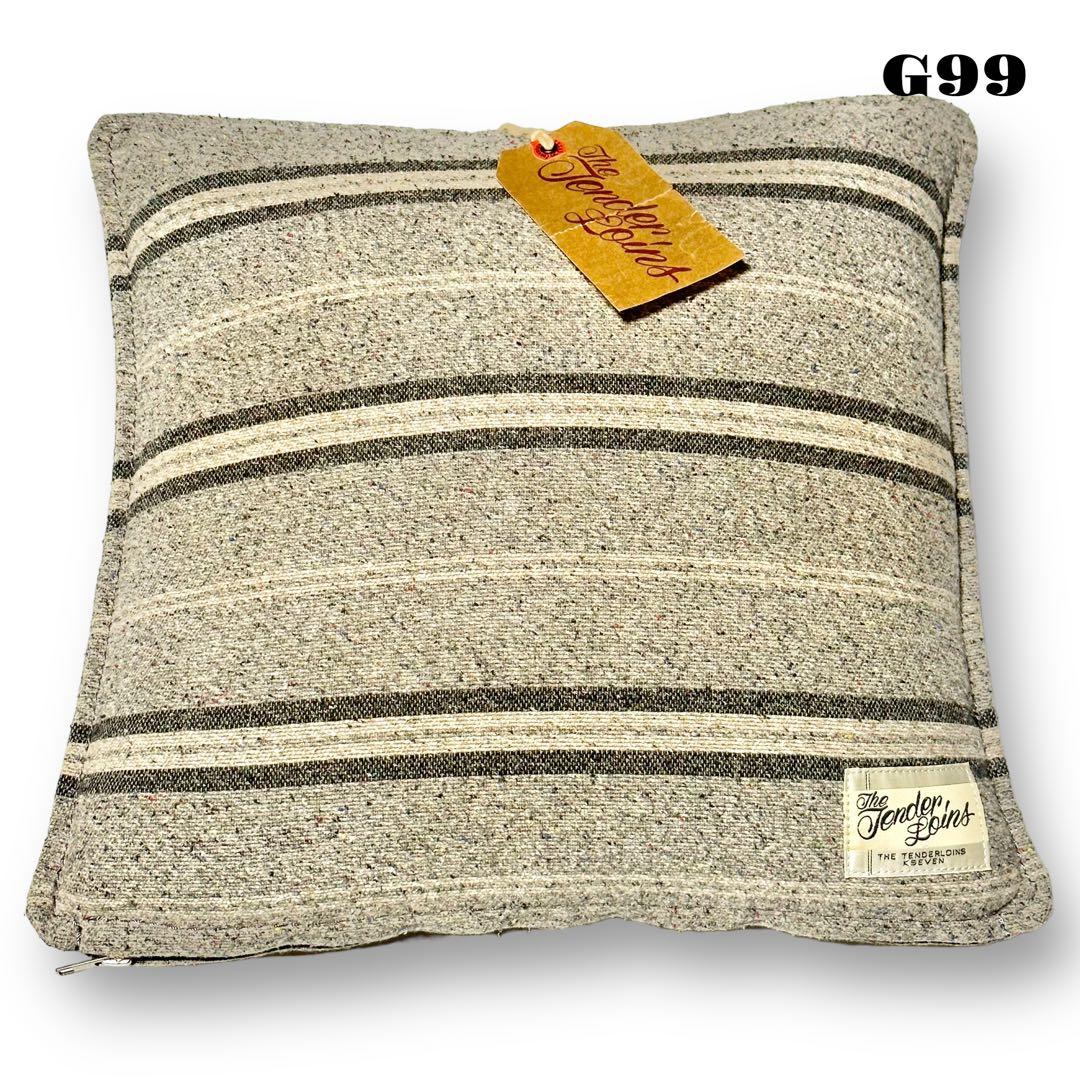 ★限定出品★ TENDERLOIN クッション カバー ボーダー ストライプ 炭