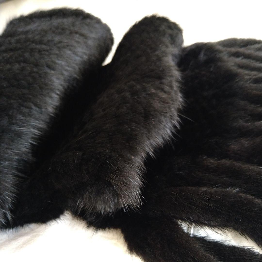 毛皮　ミンク　黒ストール