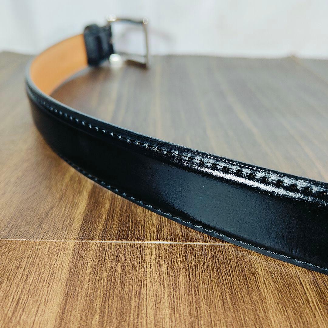 【極艶黒極上品】シェルコードバン Paul Smith 高級艶黒馬革ドレスベルト
