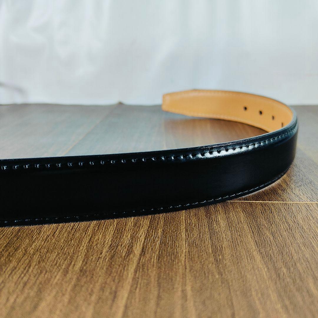 【極艶黒極上品】シェルコードバン Paul Smith 高級艶黒馬革ドレスベルト
