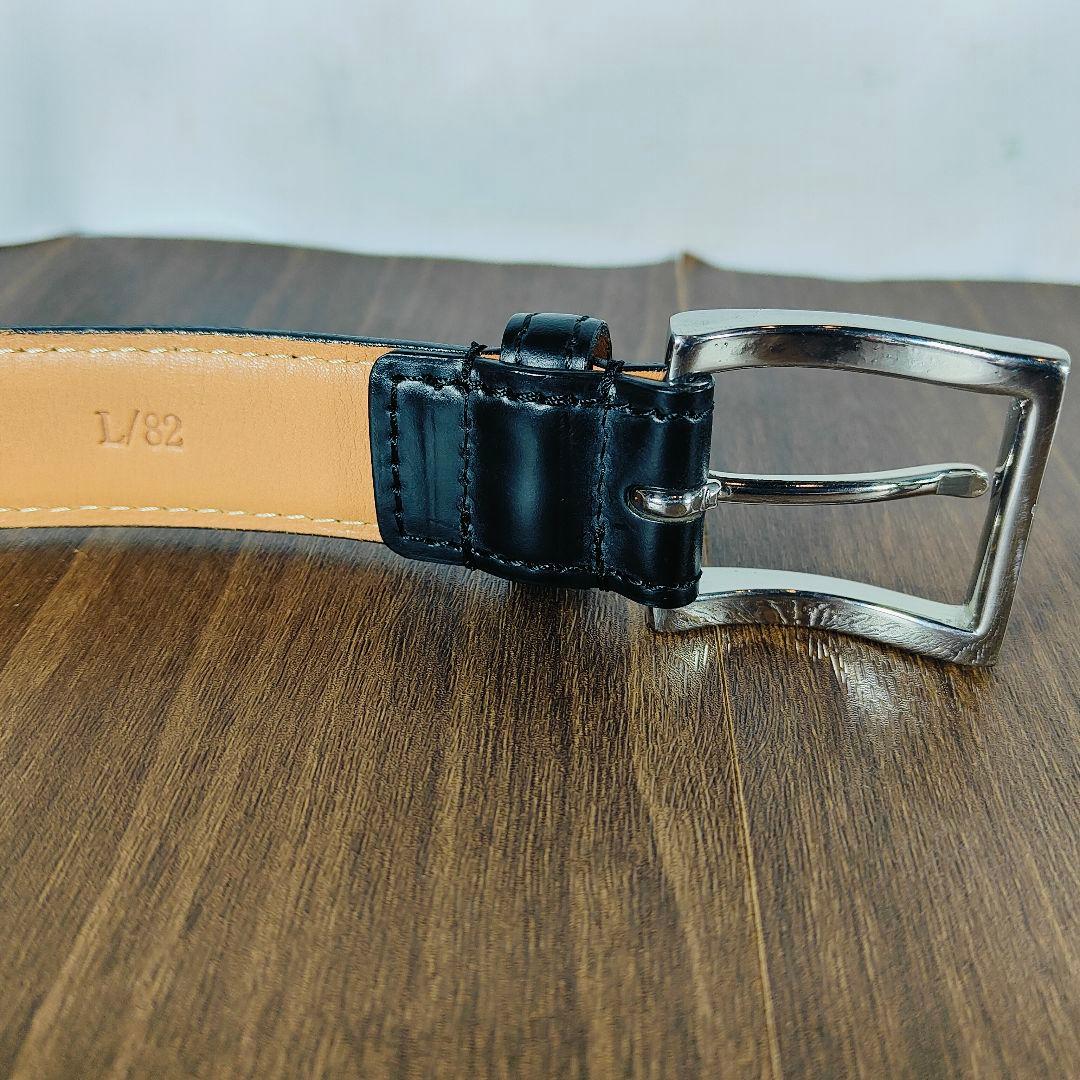 【極艶黒極上品】シェルコードバン Paul Smith 高級艶黒馬革ドレスベルト