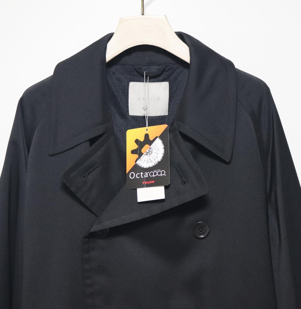 新品タグ付き【UNFILO アンフィーロ】ウールライク トレンチコート 黒 XL