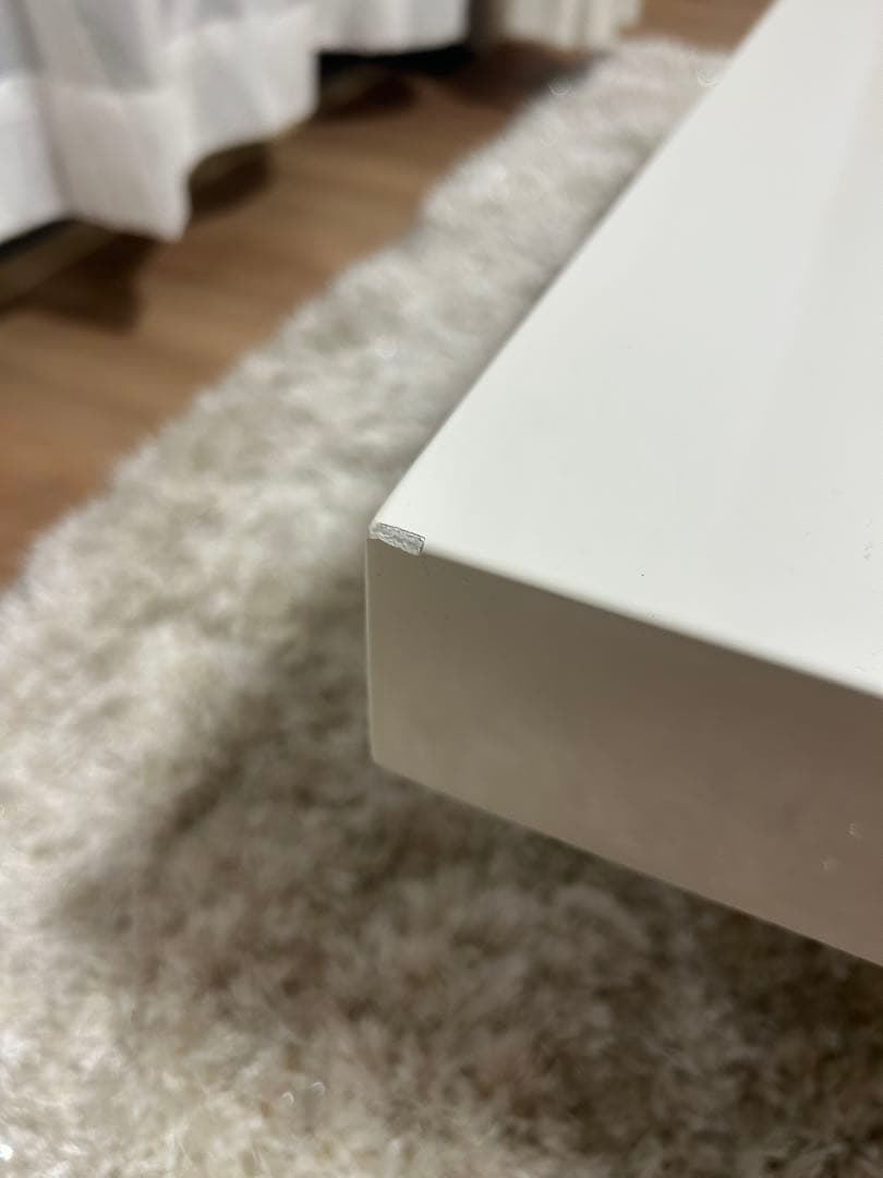 スライド式ホワイトセンターテーブル
