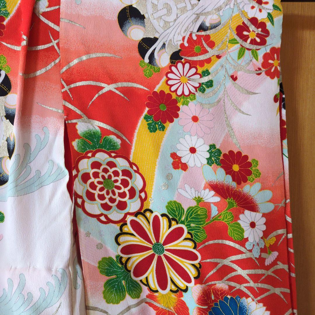 七五三３歳女の子お着物と正絹総絞り手縫いの被布（中綿無し）