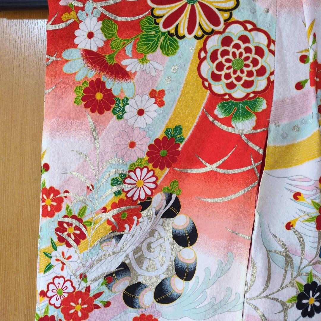 七五三３歳女の子お着物と正絹総絞り手縫いの被布（中綿無し）