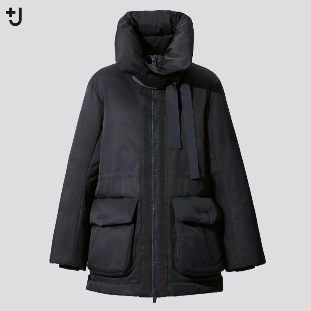 未使用級　ユニクロ　プラスジェイ　ハイブリッドダウンショートコート　XL 黒