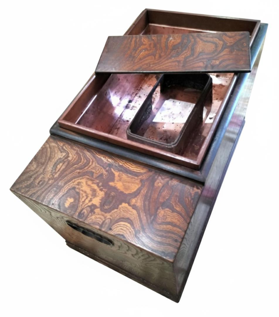 年代物 高級 木製 長火鉢 銅壺付