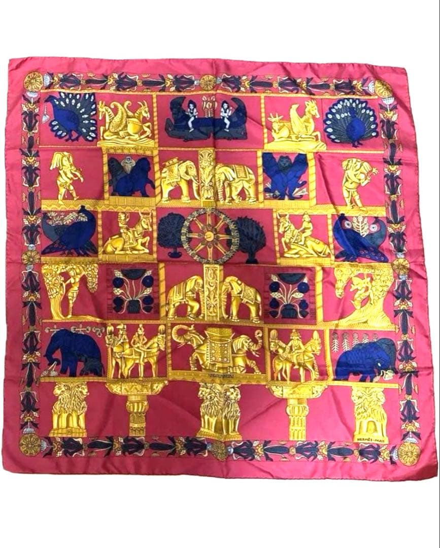 エルメス HERMES スカーフカレ90TORANA塔門