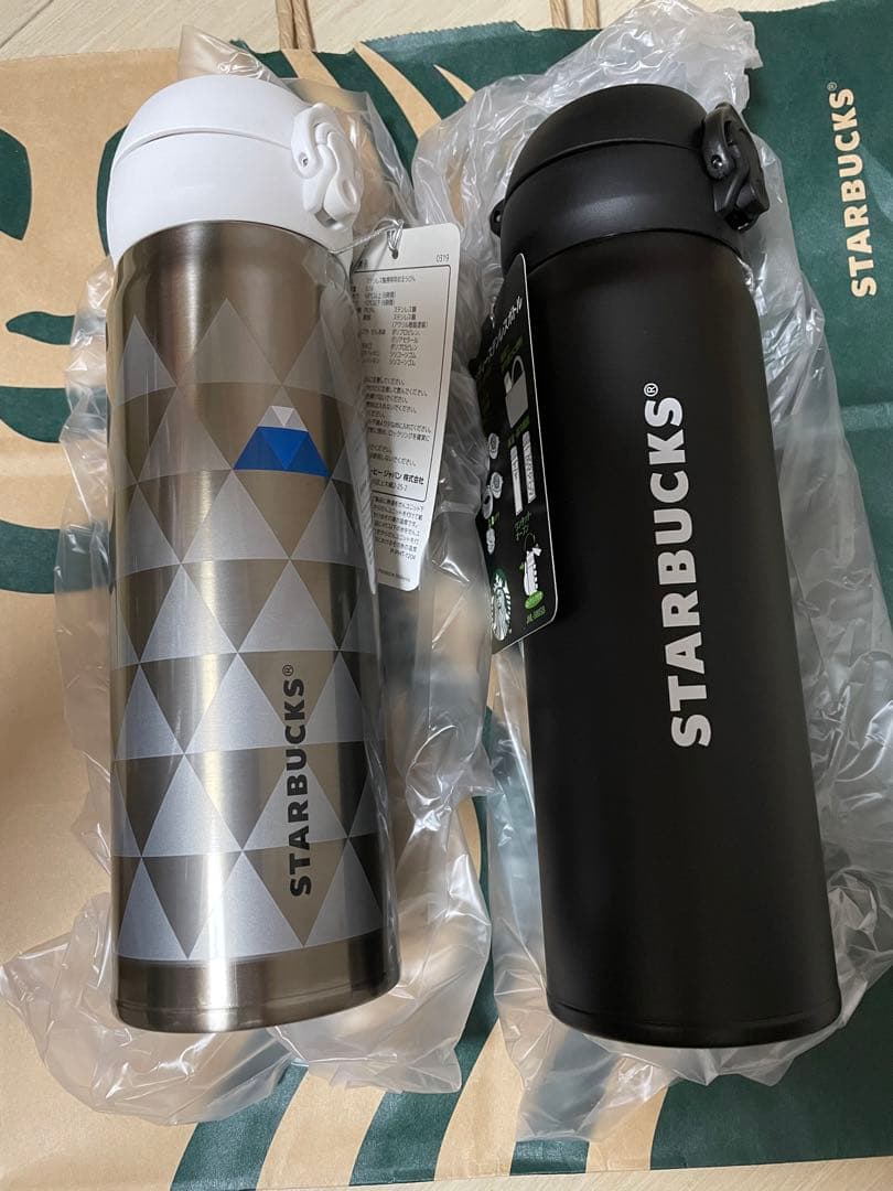 スターバックス 富士山 マットブラック ハンディステンレスボトル サーモス 水筒