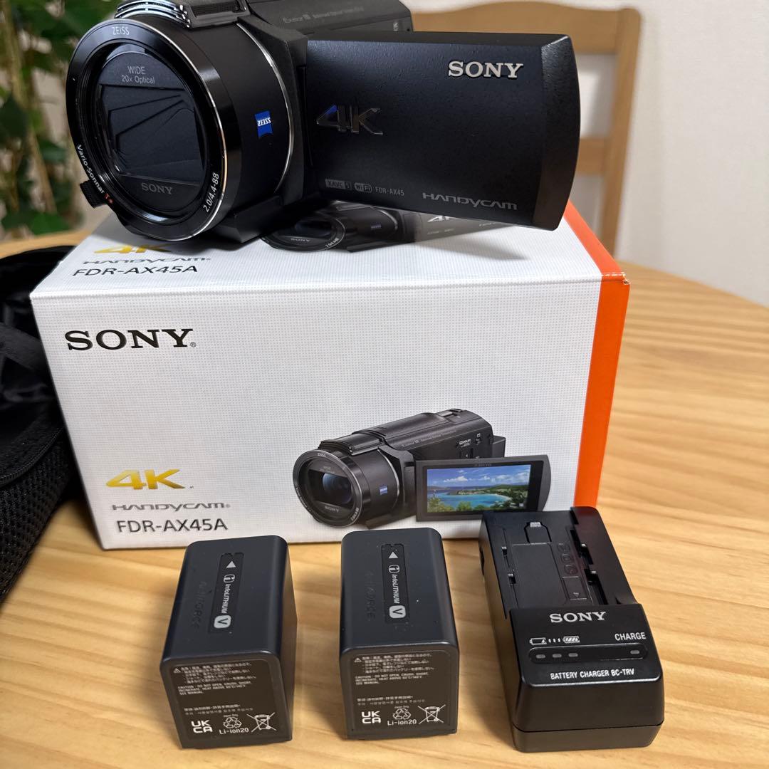 SONY FDR-AX45A 4Kビデオカメラ バッテリー2個と充電器付き！