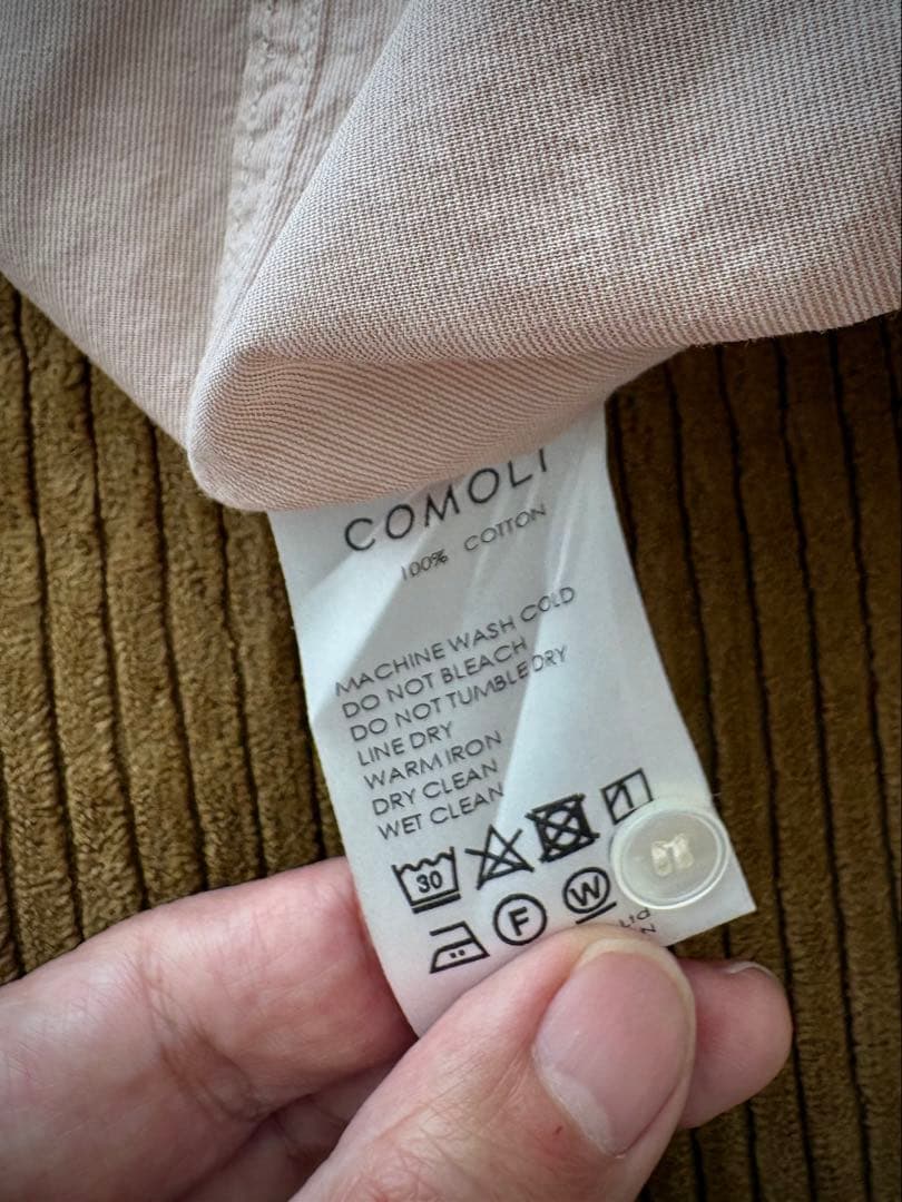 COMOLI 21SS ベタシャン　プルオーバーカーゴシャツ　サンドピンク