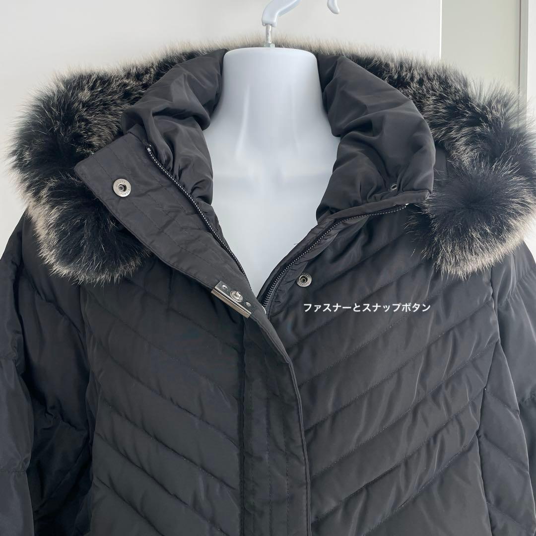 ８２７４【新品】レディース　ミセス　アウター　LL ロングダウンコート　ブラック