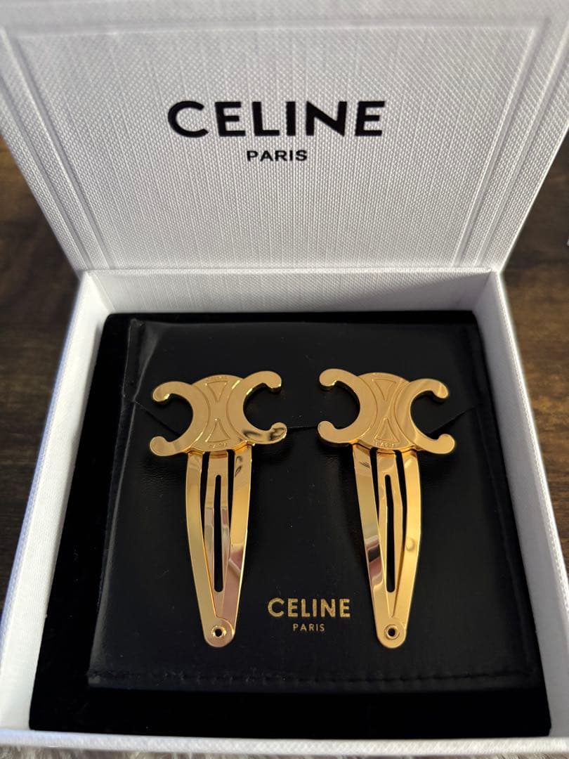 【美品】CELINE セリーヌ　トリオンフ　ヘアピン クリップ
