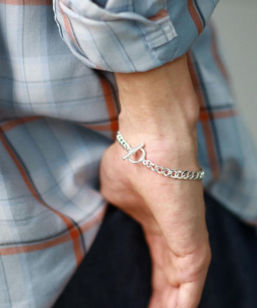 BEAMS カーブチェーンブレスレット SILVER925 極美品