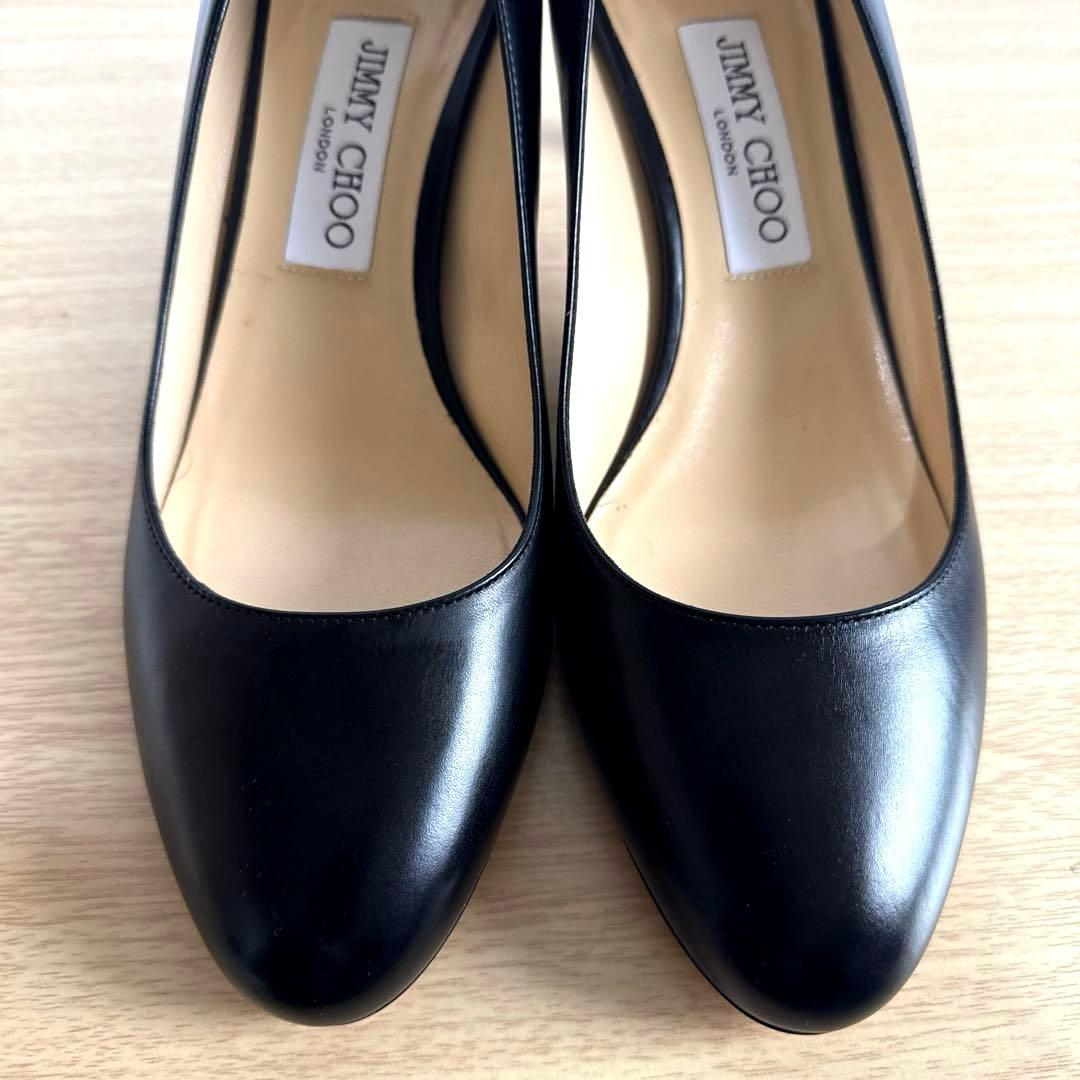 【未使用】JIMMY CHOOジミーチュウ　レザーパンプス　ブラックJCロゴ