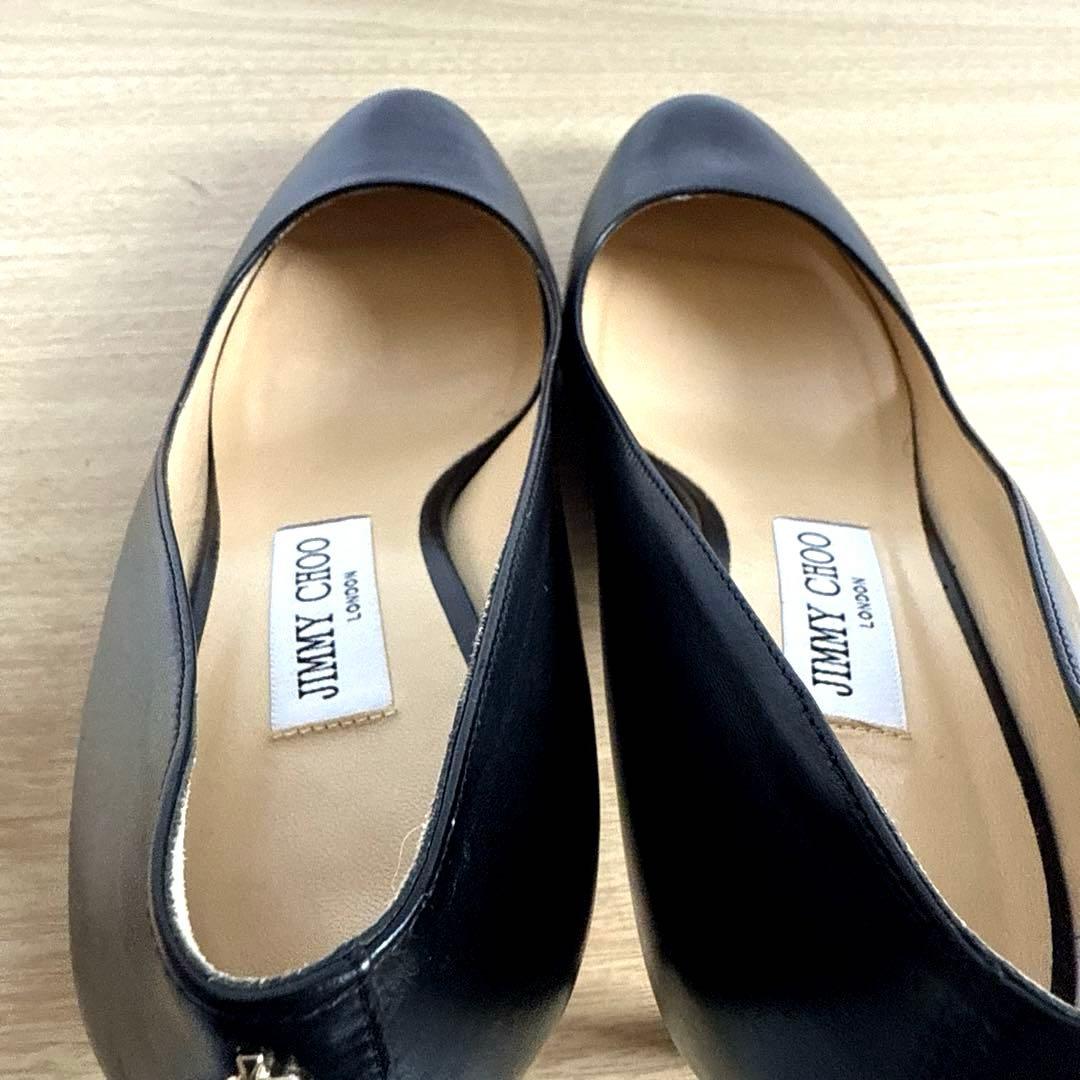 【未使用】JIMMY CHOOジミーチュウ　レザーパンプス　ブラックJCロゴ
