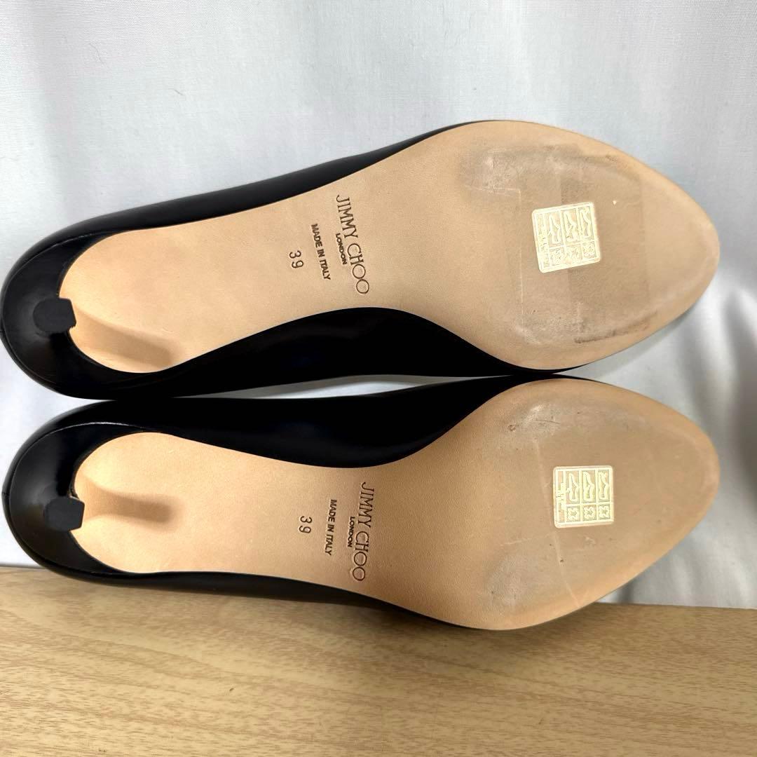 【未使用】JIMMY CHOOジミーチュウ　レザーパンプス　ブラックJCロゴ