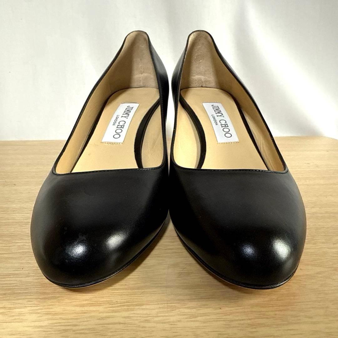 【未使用】JIMMY CHOOジミーチュウ　レザーパンプス　ブラックJCロゴ