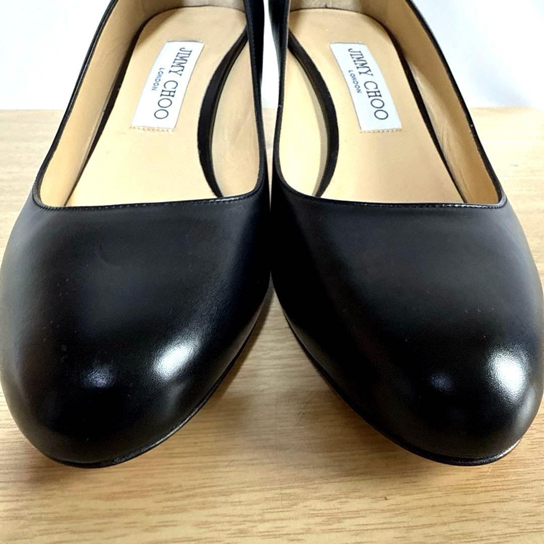 【未使用】JIMMY CHOOジミーチュウ　レザーパンプス　ブラックJCロゴ