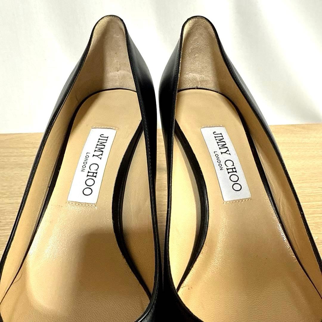 【未使用】JIMMY CHOOジミーチュウ　レザーパンプス　ブラックJCロゴ