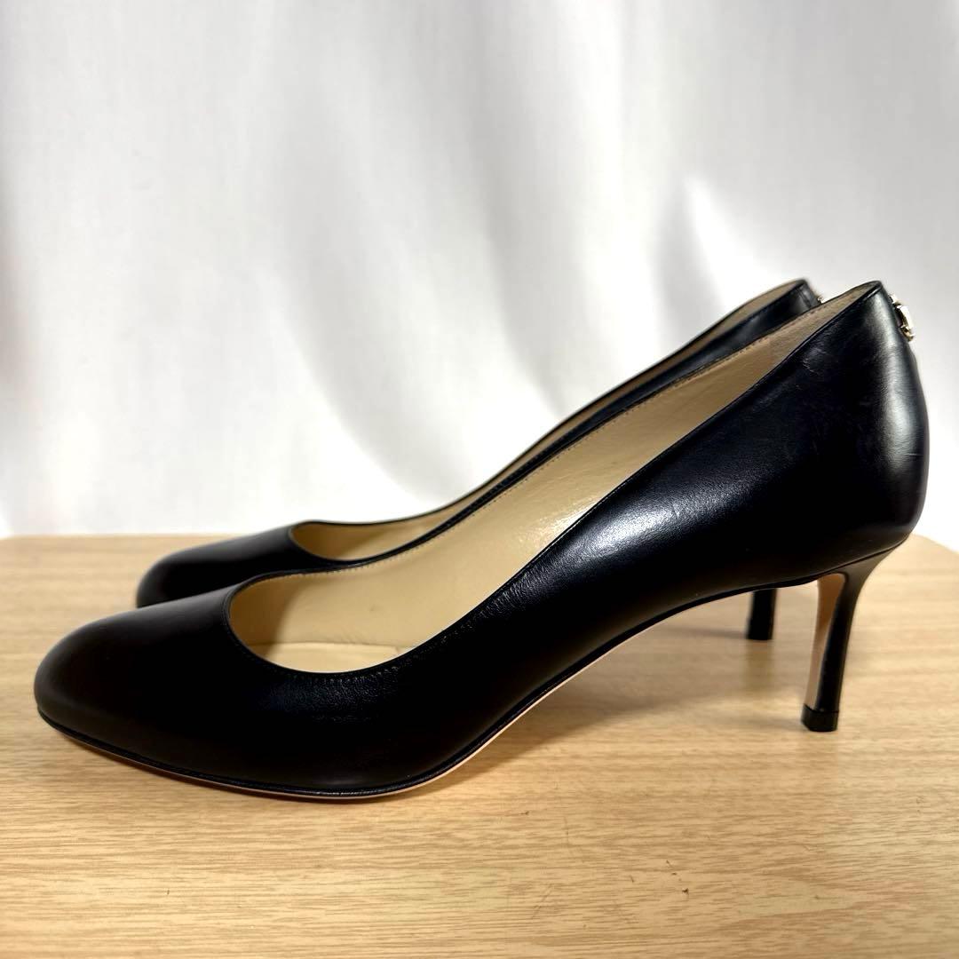 【未使用】JIMMY CHOOジミーチュウ　レザーパンプス　ブラックJCロゴ