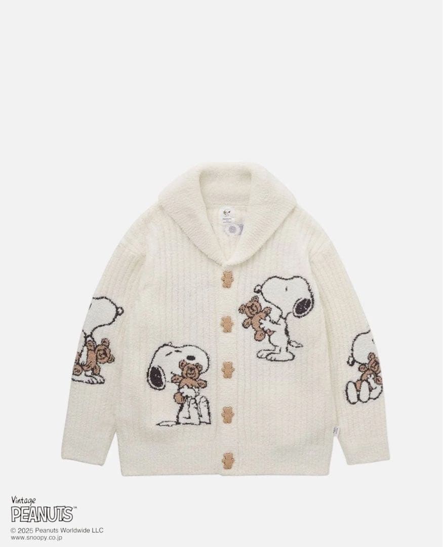 GELATO PIQUE SNOOPY×BEARジャガードショールカーディガン