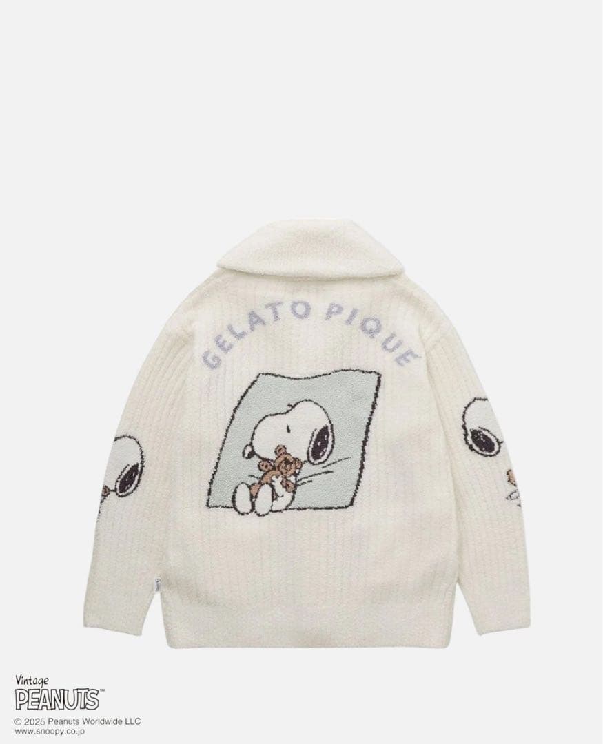 GELATO PIQUE SNOOPY×BEARジャガードショールカーディガン