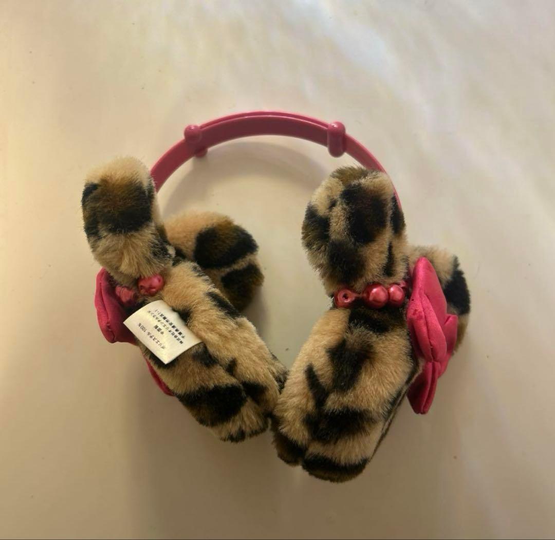 ディズニーヒョウ柄ファー耳あて・イヤーマフ
