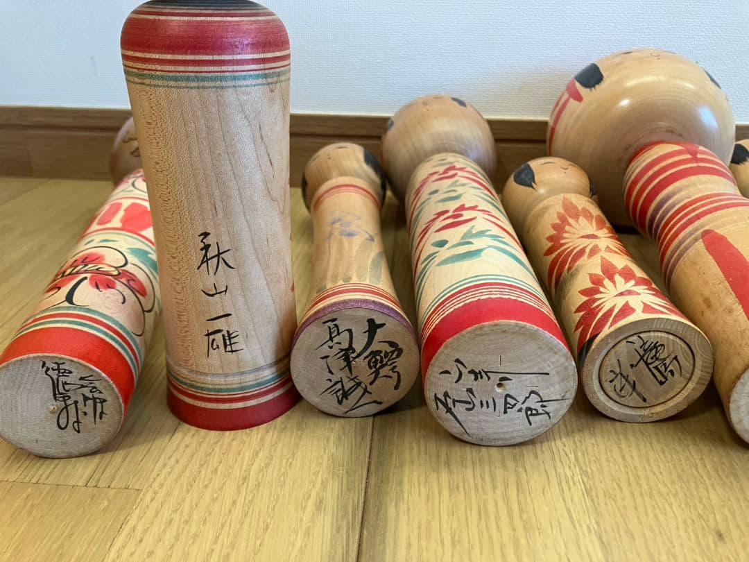 こけし 11体セット 手描き装飾付き