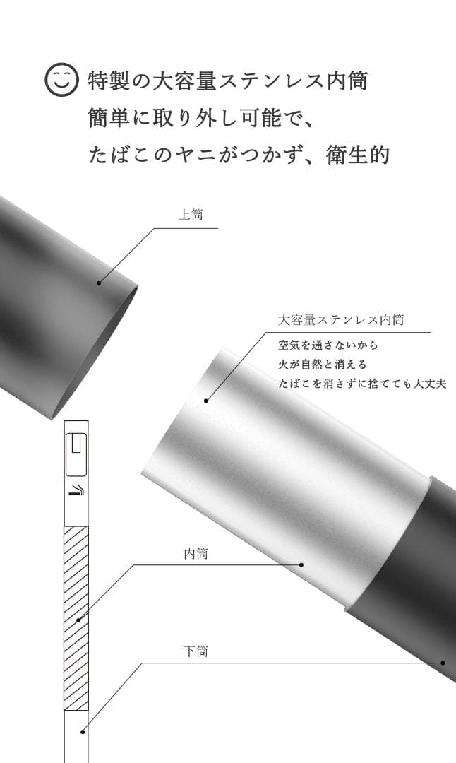 ☆値下げ、訳あり☆ オシャレ！スタンド 灰皿　丸型　ホワイト