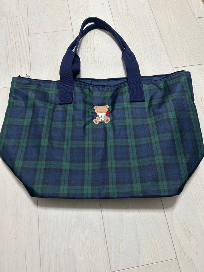 ファミリア　チェック柄マザーズバッグ