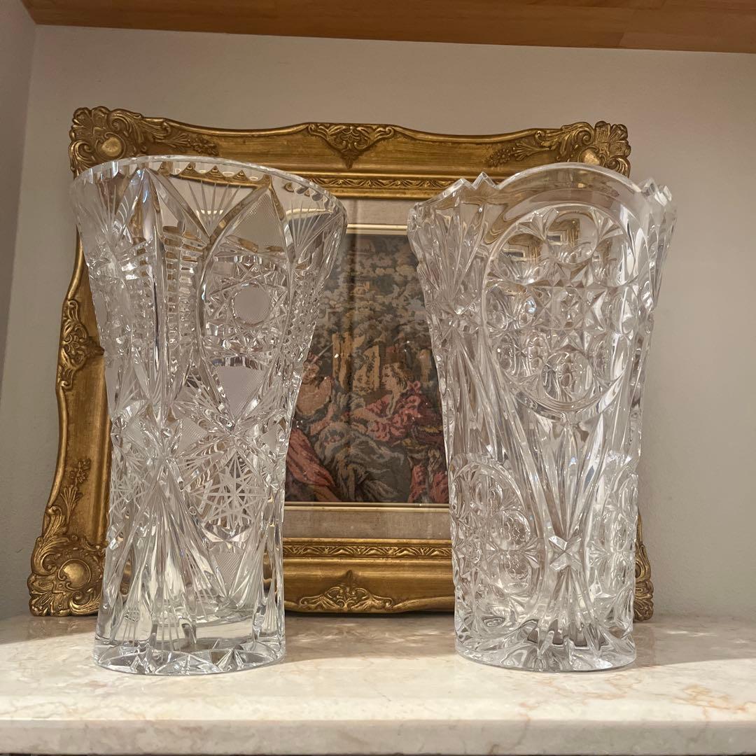 ボヘミヤ　花瓶　セット