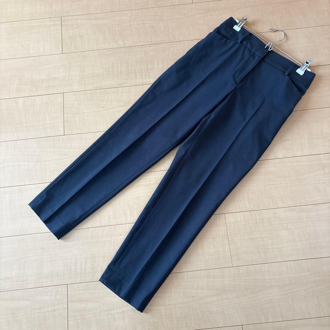 プラステ　リネンブレンド　ジャケットパンツ　セット　ネイビー　S