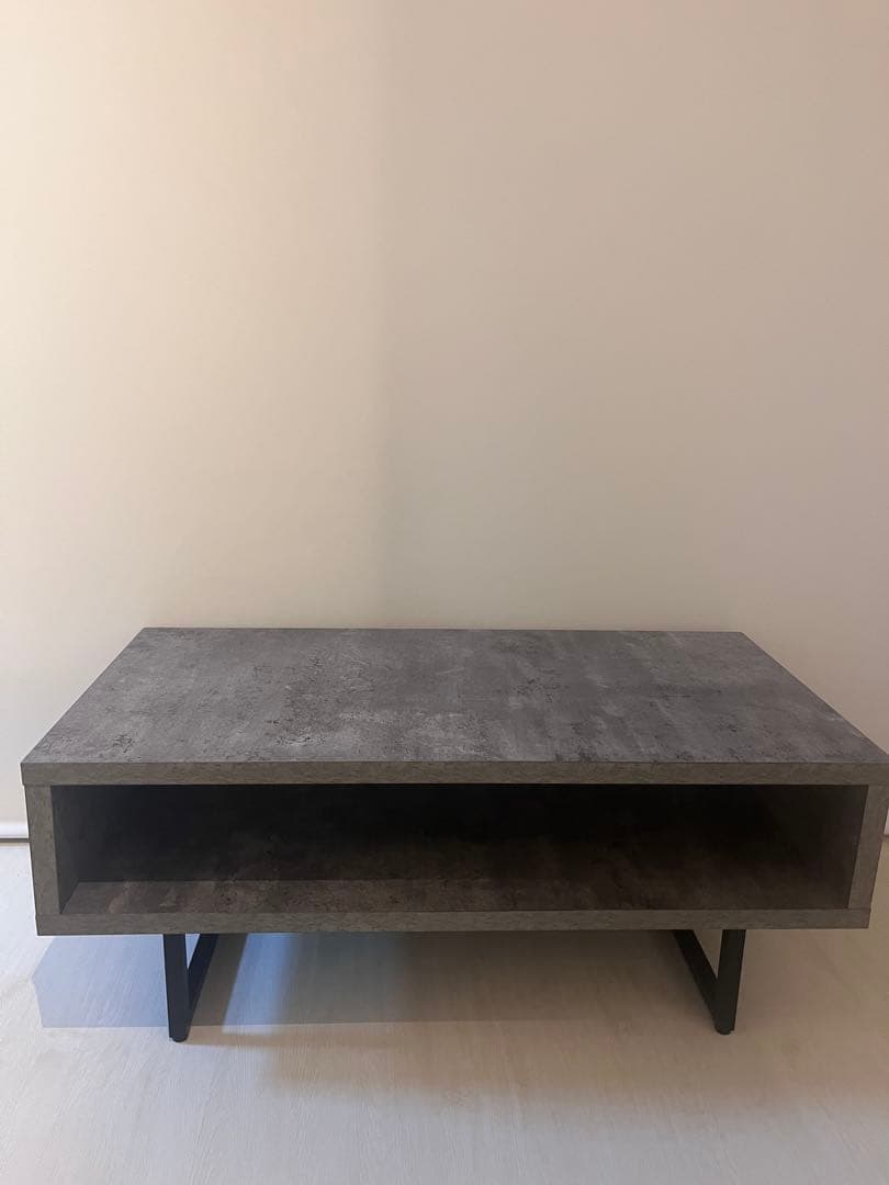 コンクリート調 ローテーブル グレー