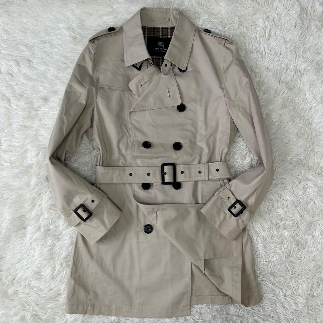 【極美品/L】バーバリーブラックレーベル トレンチコート ノバチェック ベルト