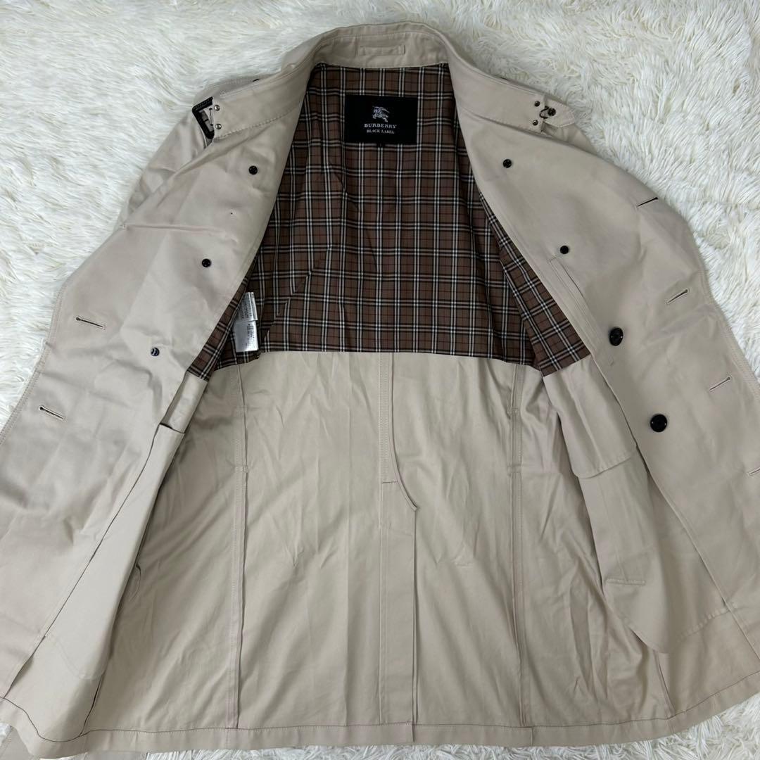 【極美品/L】バーバリーブラックレーベル トレンチコート ノバチェック ベルト