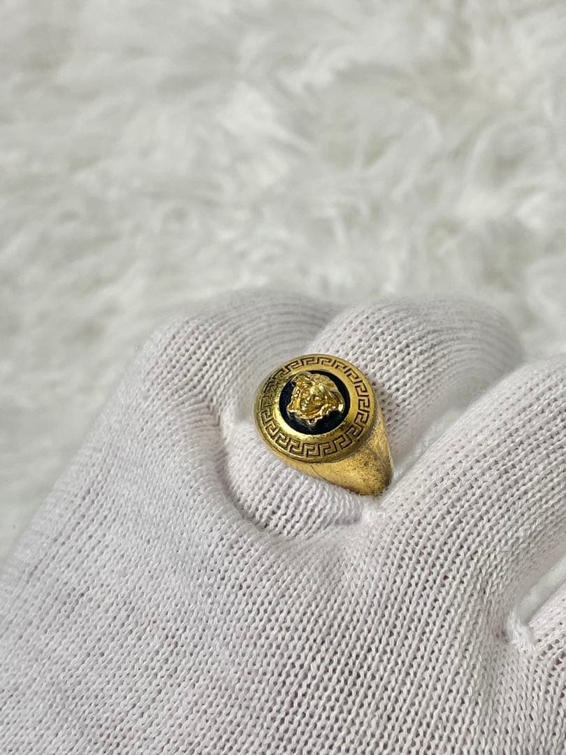 VERSACE ヴェルサーチ メデューサ リング 指輪 ゴールド ブラック