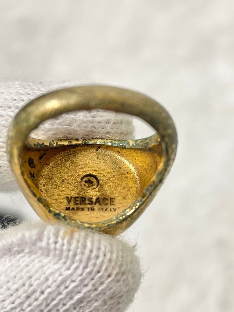 VERSACE ヴェルサーチ メデューサ リング 指輪 ゴールド ブラック