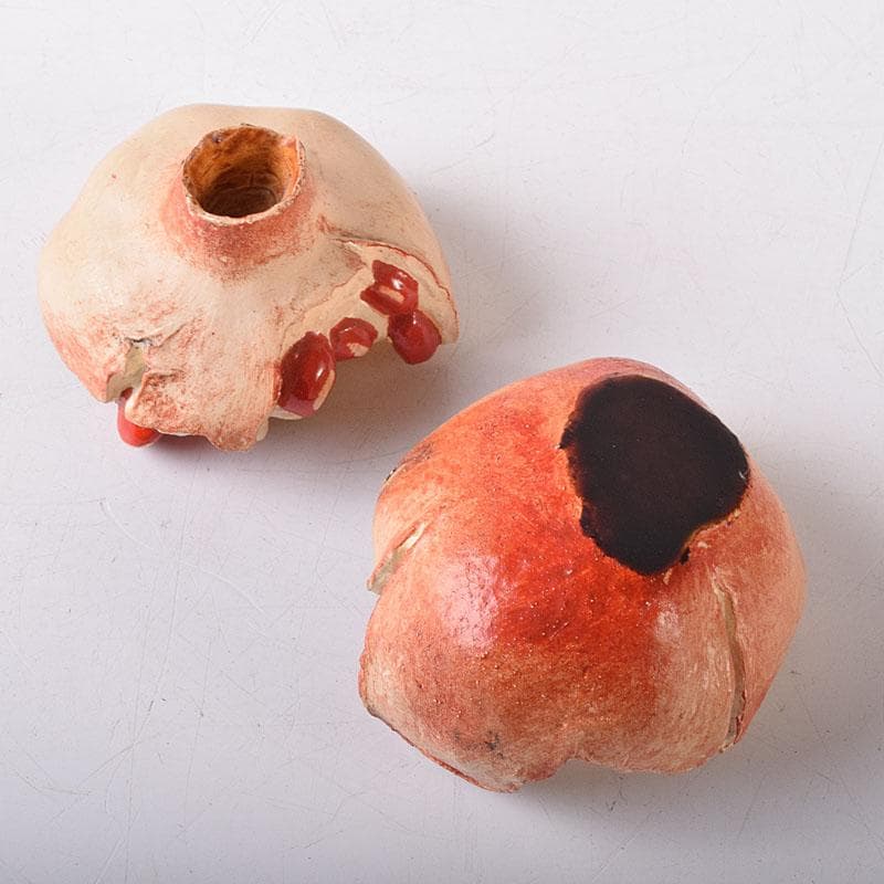 茶道具　畦地粒俵作　乾漆　柘榴香合　共箱　V　7596