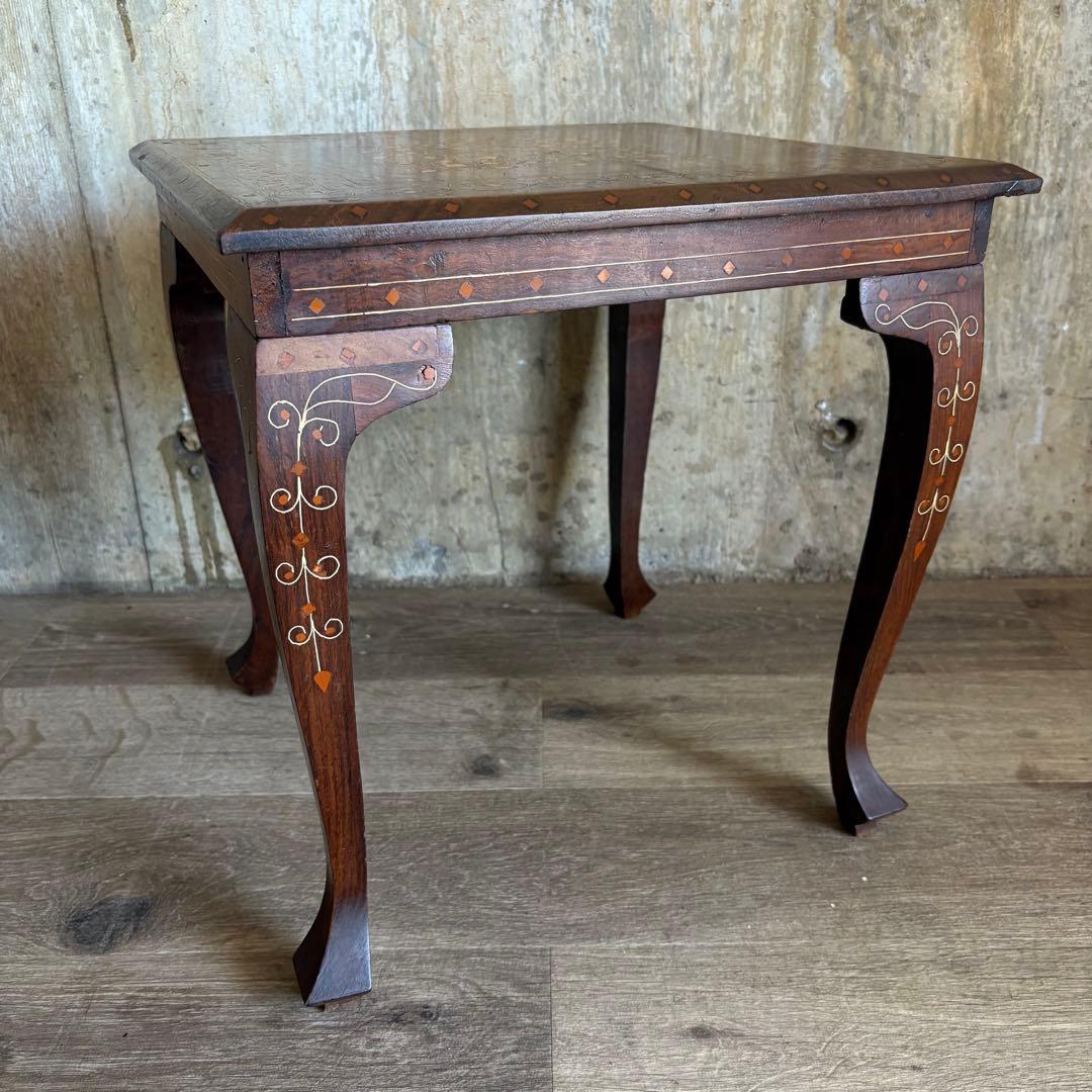 木象嵌　スクエア　サイドテーブル　ヴィンテージ