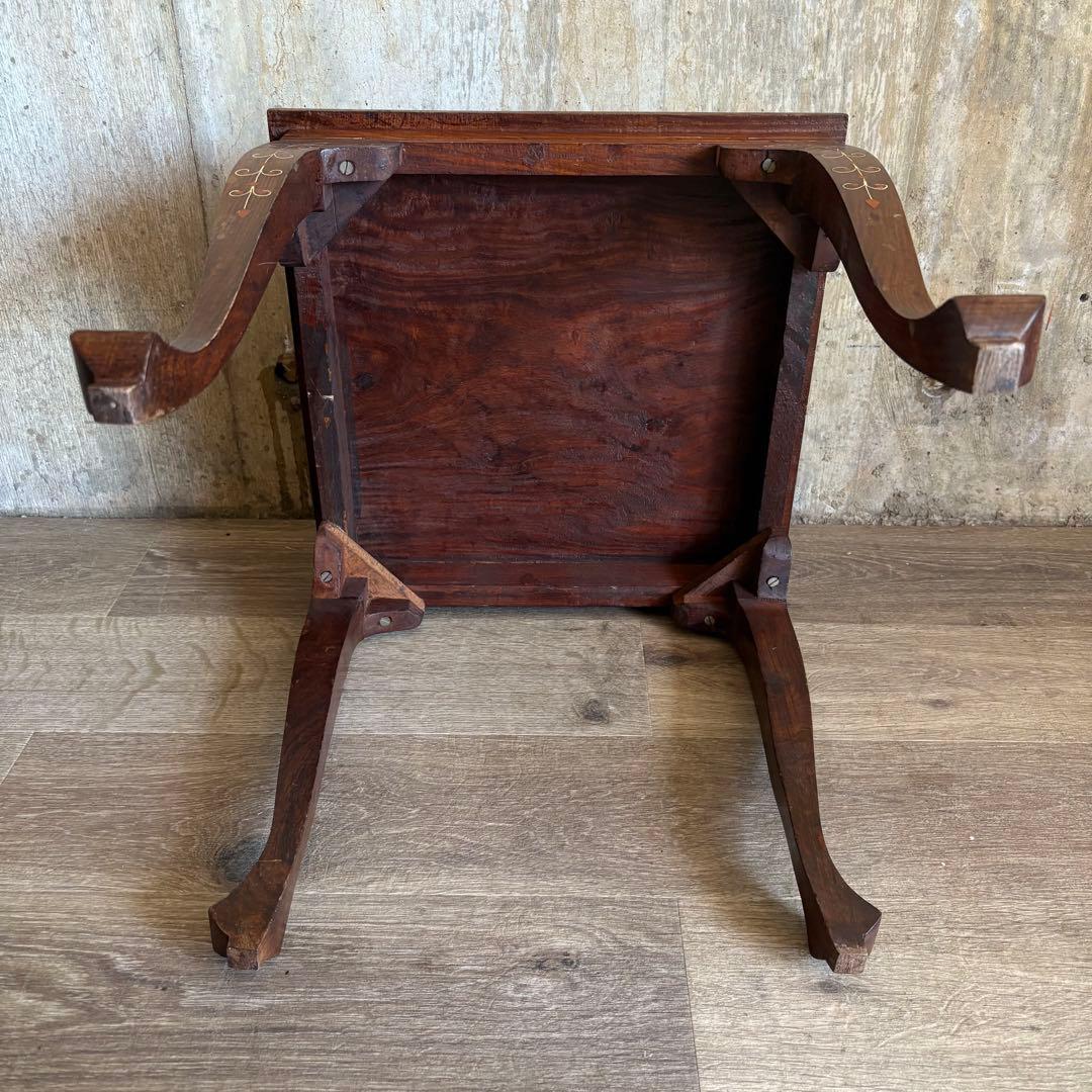 木象嵌　スクエア　サイドテーブル　ヴィンテージ