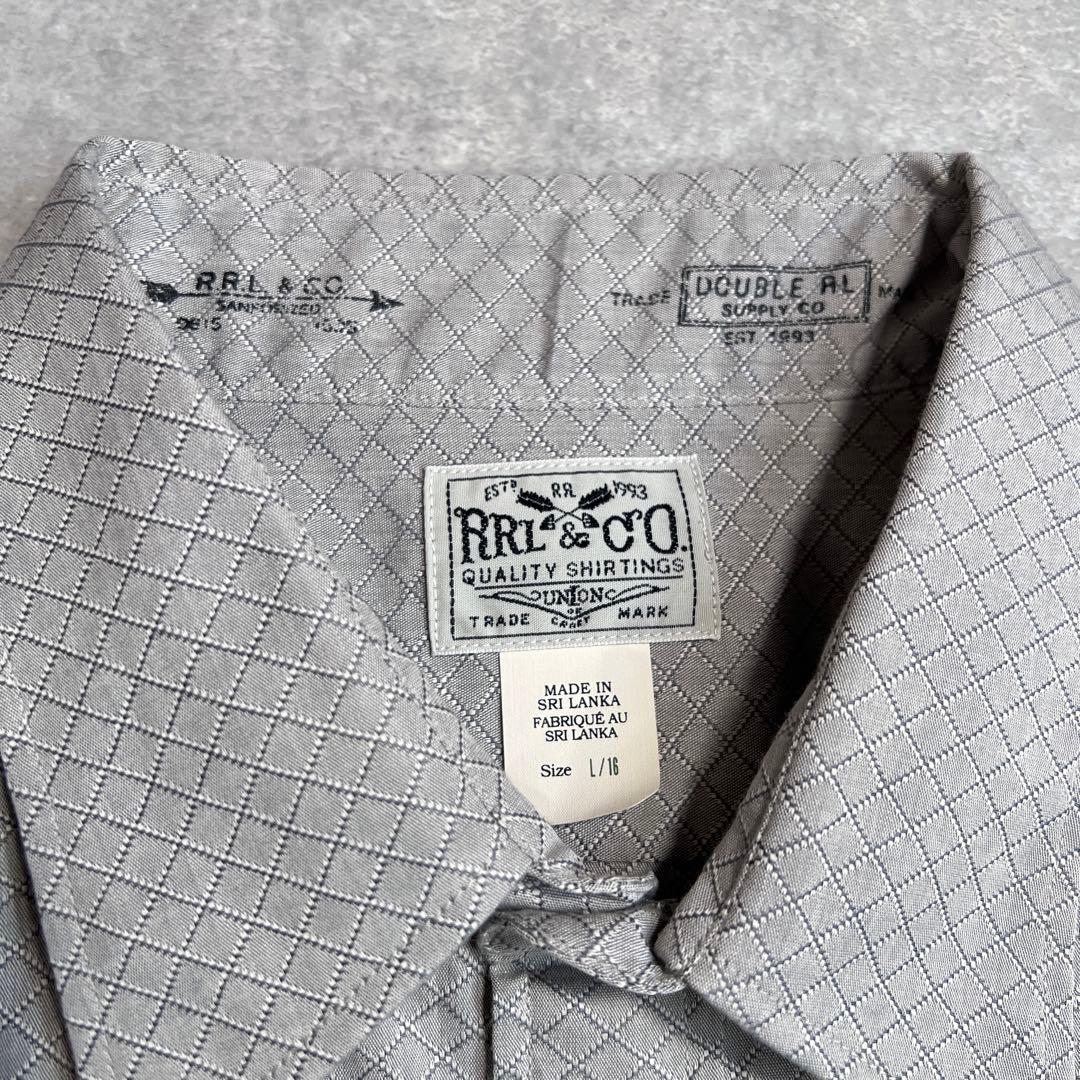 【極美品】RRL コットンレギュラーカラーシャツ ダイヤモンドパターン L/16