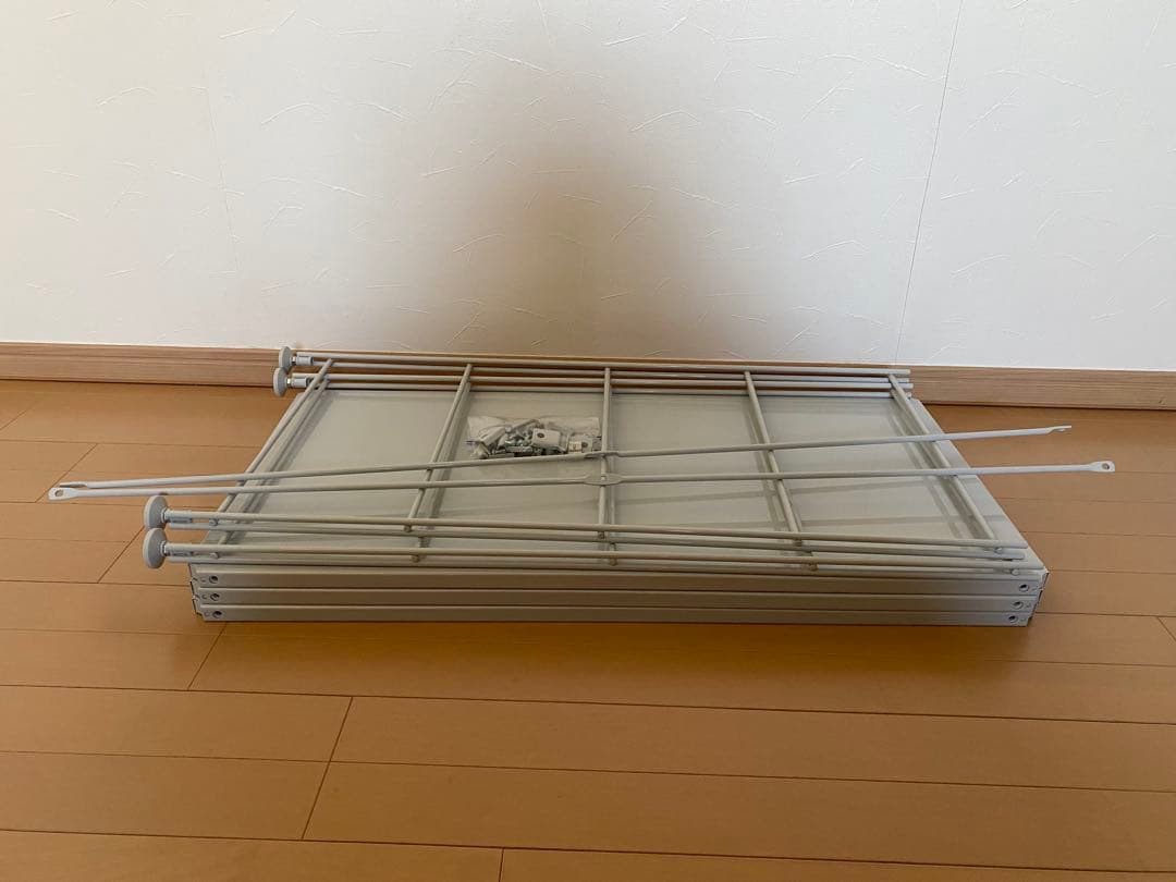 無印良品　スチールユニットシェルフ・スチール棚セット　ワイド　小　ライトグレー