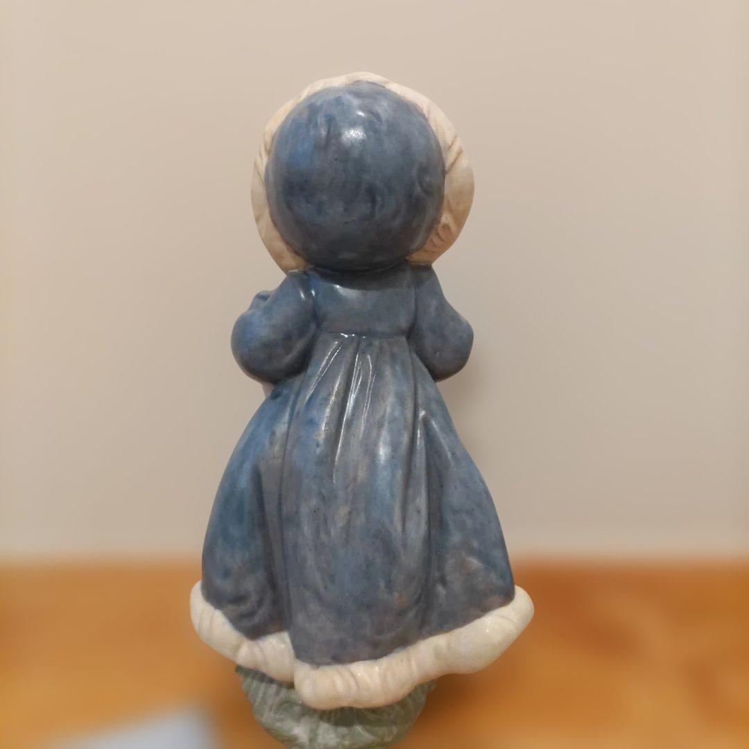 リヤドロ LLADRO 青色の子供と犬の陶器置物