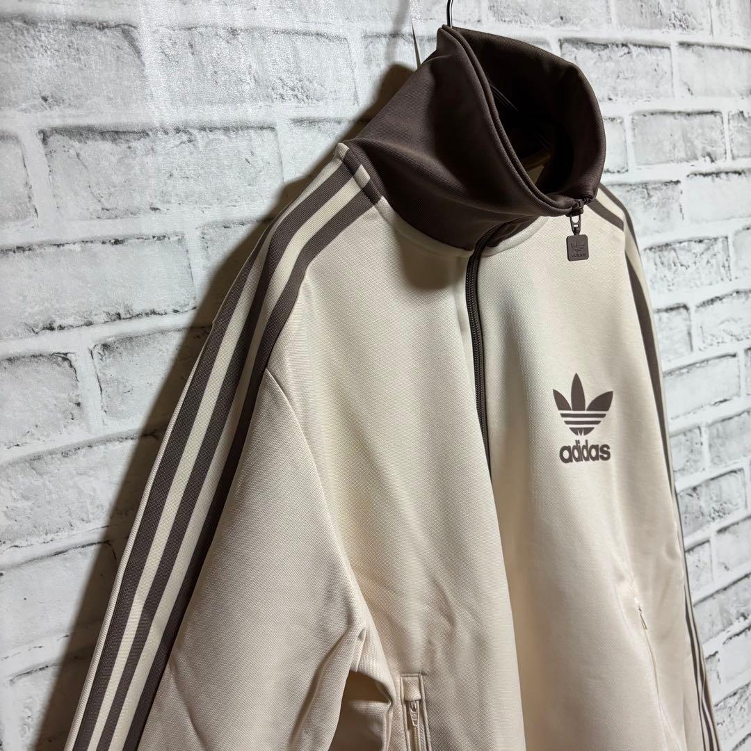 新品⭐️女性L 80s復刻adidasトラックジャケット ベージュ×モカブラウン