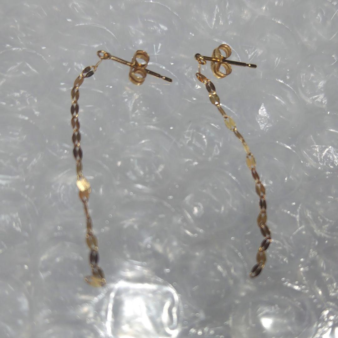 K18 チェーンデザイン ココシュニック　ピアス