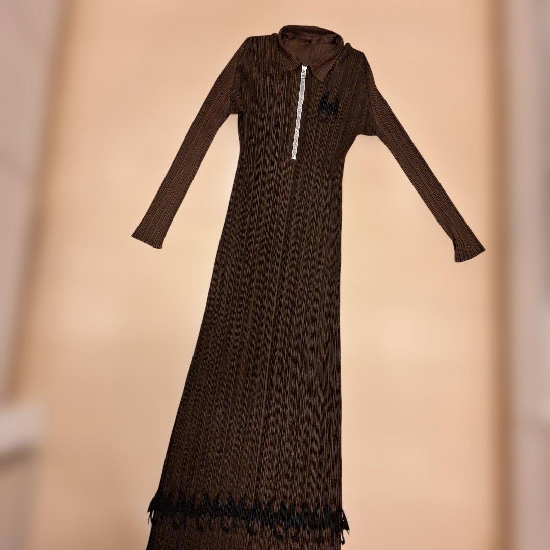 PLEATS PLEASE ブラウンワンピース