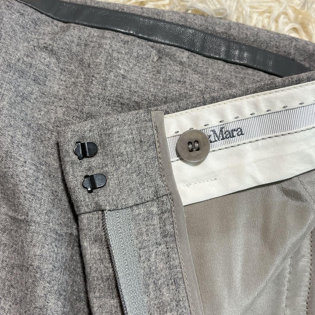 マックスマーラ パンツスーツ 白タグ カシミヤ混 セットアップ XL相当 グレー